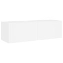 ŚCIENNA SZAFKA TV Z LED BIAŁA 100X35X31CM