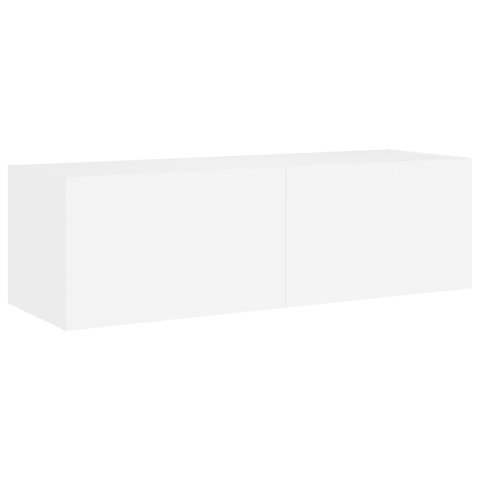 ŚCIENNA SZAFKA TV Z LED BIAŁA 100X35X31CM