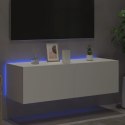 ŚCIENNA SZAFKA TV Z LED BIAŁA 100X35X31CM