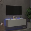 ŚCIENNA SZAFKA TV Z LED BIAŁA 100X35X31CM