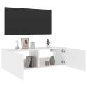 ŚCIENNA SZAFKA TV Z LED BIAŁA 100X35X31CM