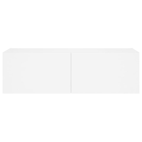 ŚCIENNA SZAFKA TV Z LED BIAŁA 100X35X31CM
