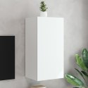 ŚCIENNA SZAFKA TV Z LED, BIAŁA, 40,5X35X80 CM