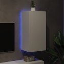 ŚCIENNA SZAFKA TV Z LED, BIAŁA, 40,5X35X80 CM