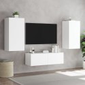 ŚCIENNA SZAFKA TV Z LED, BIAŁA, 40,5X35X80 CM