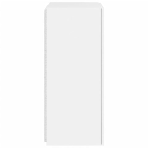 ŚCIENNA SZAFKA TV Z LED, BIAŁA, 40,5X35X80 CM