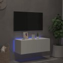 ŚCIENNA SZAFKA TV Z LED, BIAŁA, 80X35X31 CM