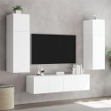 ŚCIENNA SZAFKA TV Z LED, BIAŁA, 80X35X31 CM
