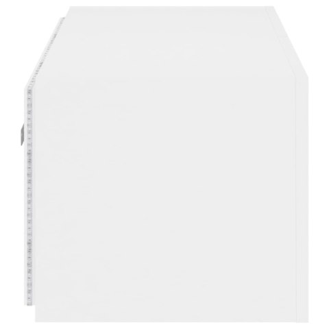 ŚCIENNA SZAFKA TV Z LED, BIAŁA, 80X35X31 CM