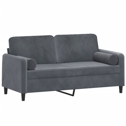 2-OSOBOWA SOFA Z PODUSZKAMI CIEMNOSZARA 140CM AKSAMIT