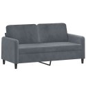 2-OSOBOWA SOFA Z PODUSZKAMI CIEMNOSZARA 140CM AKSAMIT
