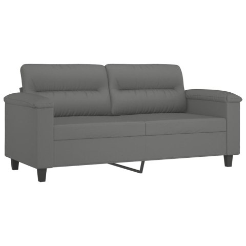 2-OSOBOWA SOFA Z PODUSZKAMI CIEMNOSZARA 140CM MIKROFIBRA