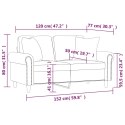 2-OSOBOWA SOFA Z PODUSZKAMI CZARNA 120CM SZTUCZNA SKÓRA