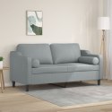 2-OSOBOWA SOFA Z PODUSZKAMI JASNOSZARA 140CM TKANINA