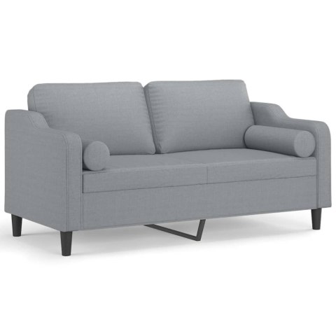 2-OSOBOWA SOFA Z PODUSZKAMI JASNOSZARA 140CM TKANINA