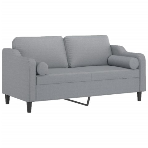 2-OSOBOWA SOFA Z PODUSZKAMI JASNOSZARA 140CM TKANINA