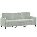 3-OSOBOWA SOFA Z PODNÓŻKIEM JASNOSZARA 180CM AKSAMIT