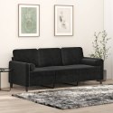 3-OSOBOWA SOFA Z PODUSZKAMI CZARNA 180CM AKSAMIT