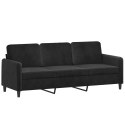 3-OSOBOWA SOFA Z PODUSZKAMI CZARNA 180CM AKSAMIT