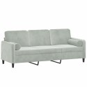 3-OSOBOWA SOFA Z PODUSZKAMI JASNOSZARA 180CM AKSAMIT