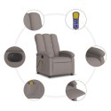 ROZKŁADANY FOTEL MASUJĄCY ELEKTRYCZNY KOLOR TAUPE TKANINA