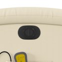 ROZKŁADANY FOTEL MASUJĄCY ELEKTRYCZNY KREMOWY SZTUCZNA SKÓRA