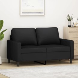SOFA 2-OSOBOWA CZARNA 120CM TAPICEROWANA AKSAMITEM