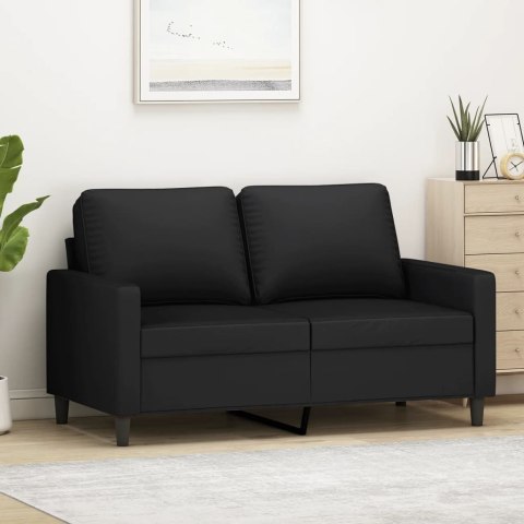 SOFA 2-OSOBOWA CZARNA 120CM TAPICEROWANA AKSAMITEM