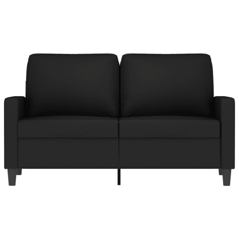 SOFA 2-OSOBOWA CZARNA 120CM TAPICEROWANA AKSAMITEM