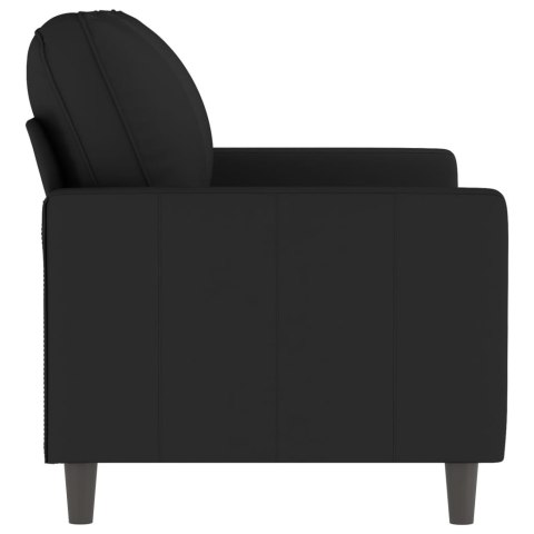 SOFA 2-OSOBOWA CZARNA 120CM TAPICEROWANA AKSAMITEM