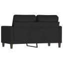 SOFA 2-OSOBOWA CZARNA 120CM TAPICEROWANA AKSAMITEM