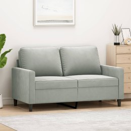 SOFA 2-OSOBOWA JASNOSZARA 120CM TAPICEROWANA AKSAMITEM