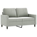 SOFA 2-OSOBOWA JASNOSZARA 120CM TAPICEROWANA AKSAMITEM