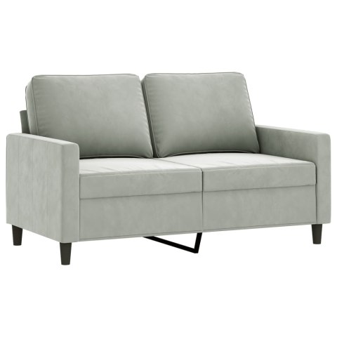 SOFA 2-OSOBOWA JASNOSZARA 120CM TAPICEROWANA AKSAMITEM