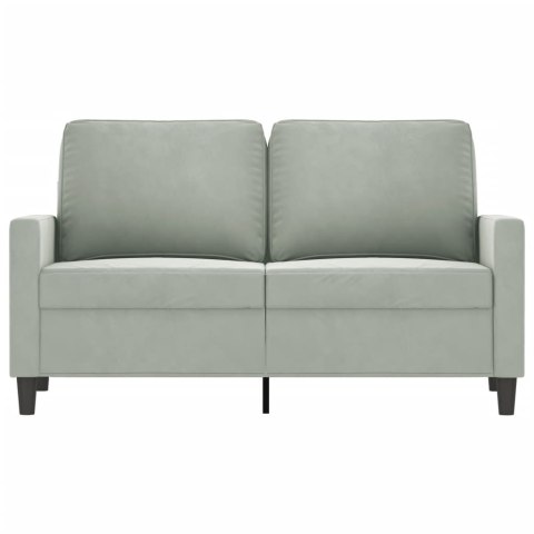 SOFA 2-OSOBOWA JASNOSZARA 120CM TAPICEROWANA AKSAMITEM