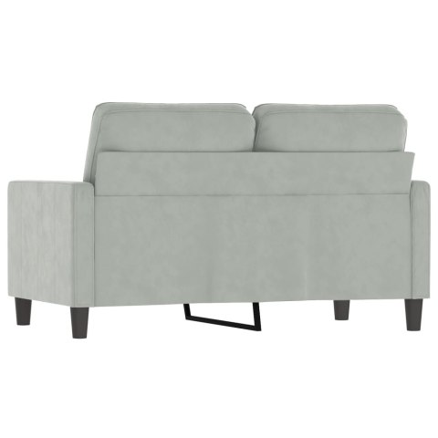 SOFA 2-OSOBOWA JASNOSZARA 120CM TAPICEROWANA AKSAMITEM