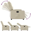 ELEKTRYCZNY FOTEL ROZKŁADANY KREMOWY OBITY SZTUCZNĄ SKÓRĄ