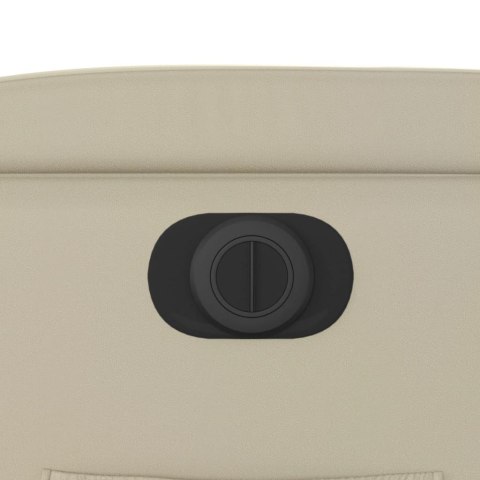 ELEKTRYCZNY FOTEL ROZKŁADANY KREMOWY OBITY SZTUCZNĄ SKÓRĄ