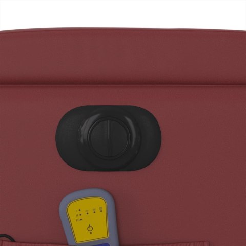 ROZKŁADANY FOTEL MASUJĄCY ELEKTRYCZNY BORDOWY SZTUCZNA SKÓRA