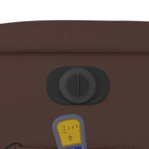 ROZKŁADANY FOTEL MASUJĄCY ELEKTRYCZNY BRĄZOWY SZTUCZNA SKÓRA