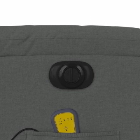 ROZKŁADANY FOTEL MASUJĄCY ELEKTRYCZNY CIEMNOSZARY TKANINA