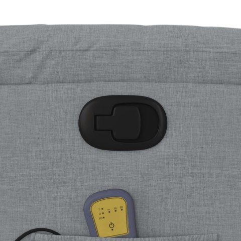 ROZKŁADANY FOTEL MASUJĄCY JASNOSZARY OBITY TKANINĄ