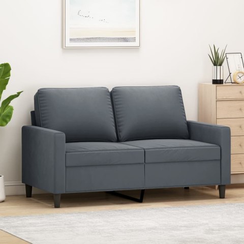 SOFA 2-OSOBOWA CIEMNOSZARY 120CM TAPICEROWANA AKSAMITEM