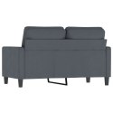 SOFA 2-OSOBOWA CIEMNOSZARY 120CM TAPICEROWANA AKSAMITEM