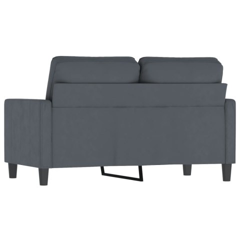 SOFA 2-OSOBOWA CIEMNOSZARY 120CM TAPICEROWANA AKSAMITEM