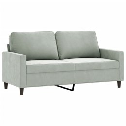 SOFA 2-OSOBOWA JASNOSZARA 140CM TAPICEROWANA AKSAMITEM