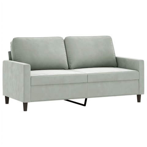 SOFA 2-OSOBOWA JASNOSZARA 140CM TAPICEROWANA AKSAMITEM