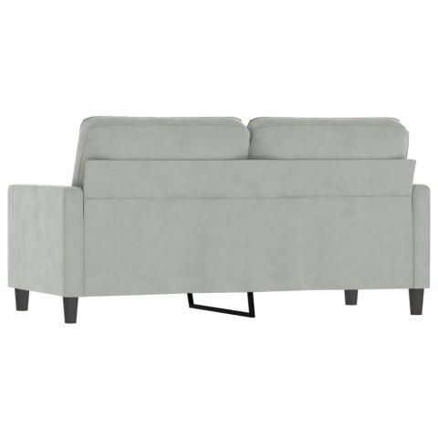 SOFA 2-OSOBOWA JASNOSZARA 140CM TAPICEROWANA AKSAMITEM