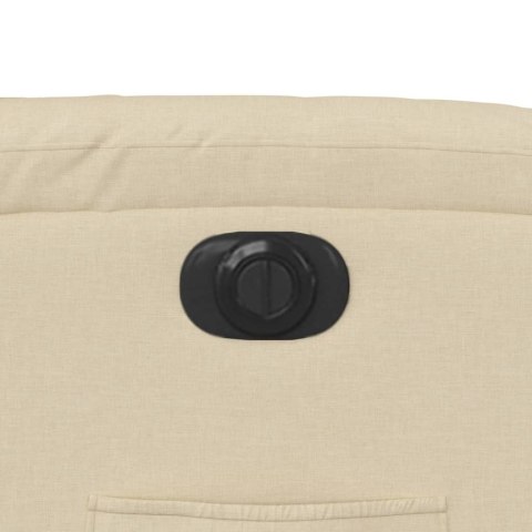 ELEKTRYCZNY FOTEL ROZKŁADANY KREMOWY OBITY TKANINĄ