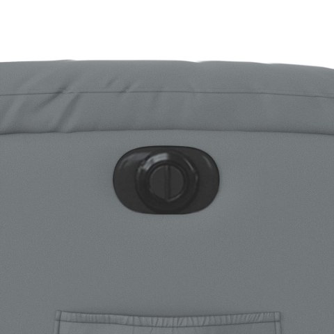 ELEKTRYCZNY FOTEL ROZKŁADANY SZARY OBITY SZTUCZNĄ SKÓRĄ